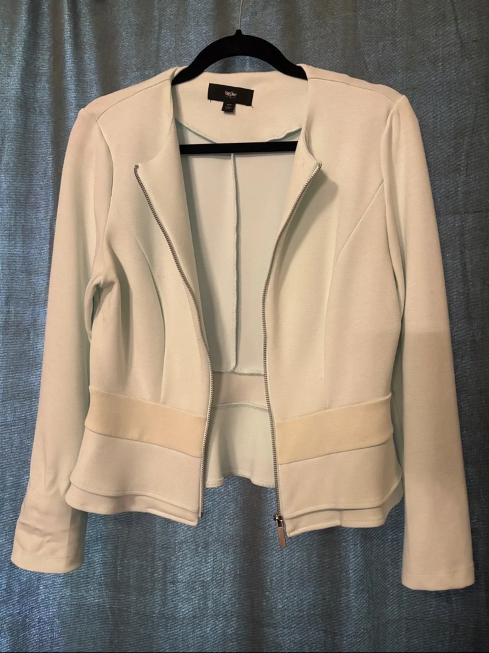 Tahari Mint Zip-Front Peplum Jacket - Picture 3 of 7